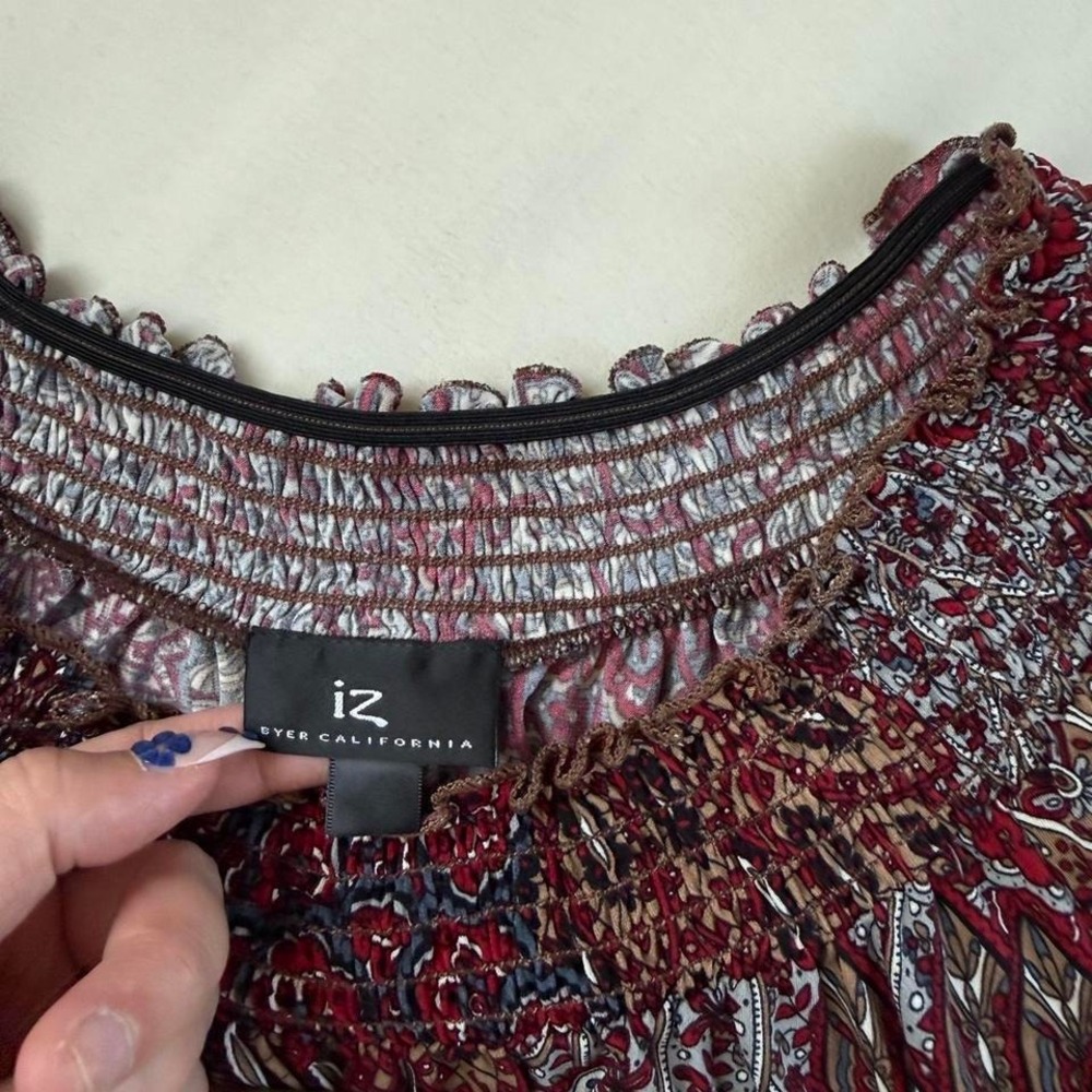 paisley boho top Y2K IZ Byer California paisley print top size small - Picture 4 of 6